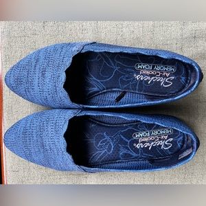Skechers Women's Cleo-Newford-Scalloped Knit Skimmer Ballet Flat